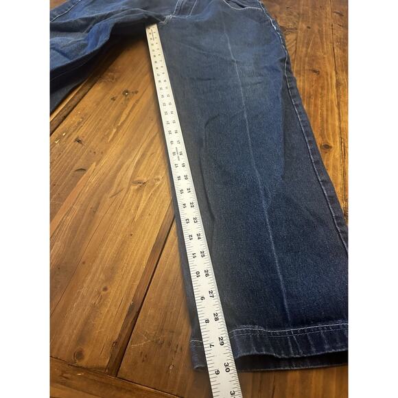 Y2K RISK NYC Street Knowledge Embroidered Jeans Mens 38x32 Baggy Skater Wide Leg - Picture 14 of 16